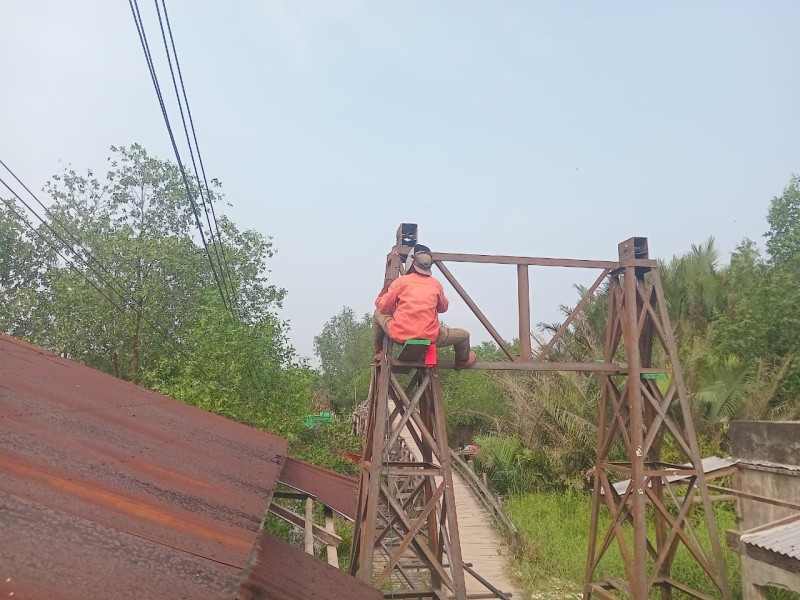 Kodim 0314/Inhil Kebut Pembangunan Jembatan Perintis Garuda di Lahang Tengah