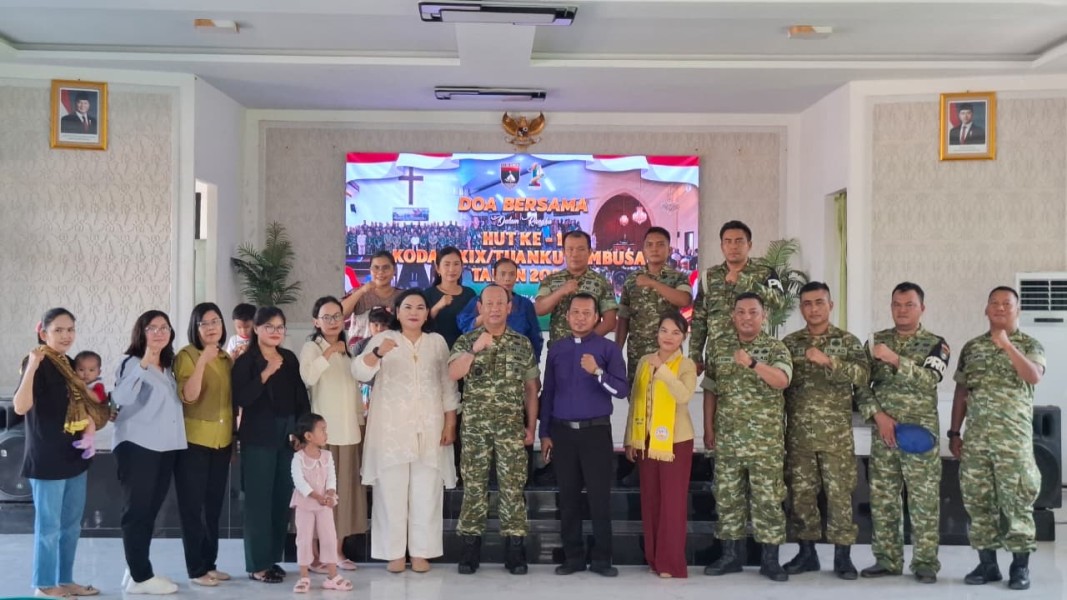 Kodim 0314/Inhil Gelar Doa Bersama HUT ke-1 Kodam XIX/Tuanku Tambusai