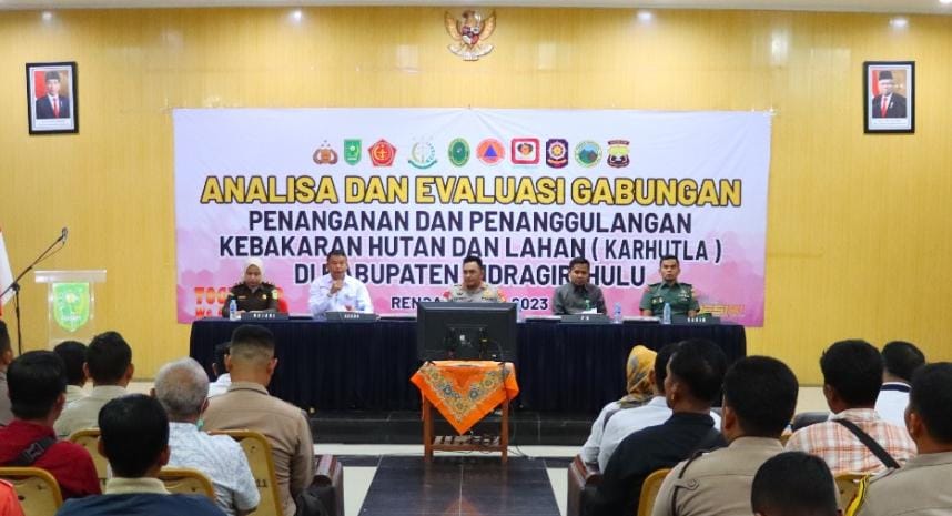 Polres Inhu Gelar Anev Gabungan Penanggulangan Karhutla