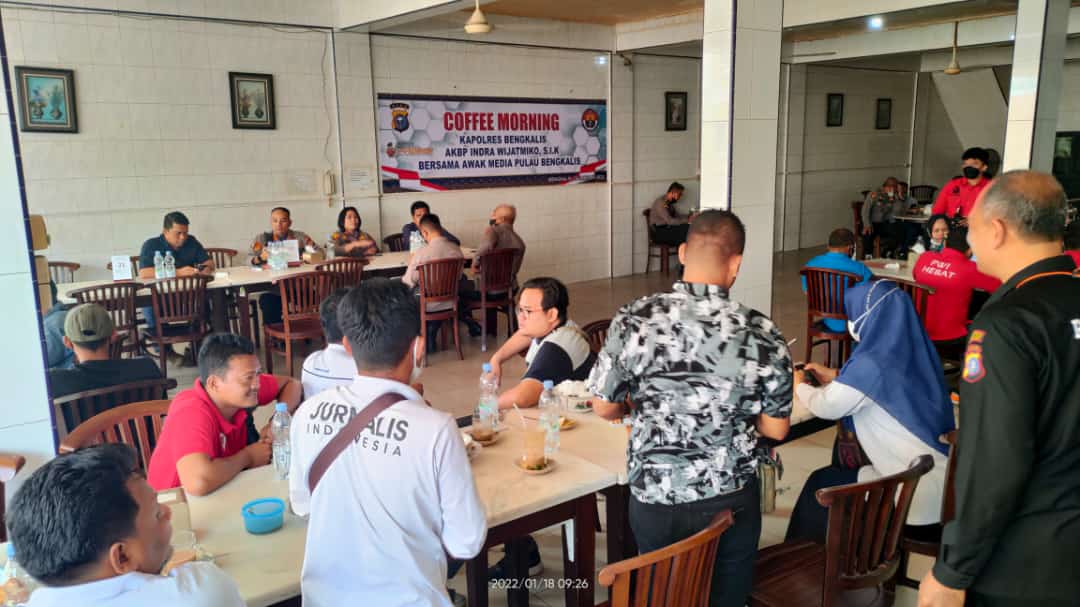 Jalin Silaturahmi Kepada Insan Pers, Kapolres Bengkalis Gelar Coffe Morning