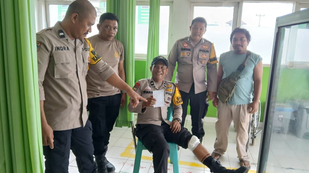 Polisi Inhu  Ini Terluka Demi Selamatkan Warga saat Evakuasi Beruang