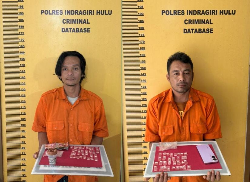 Satresnarkoba Polres Inhu Ringkus Dua Pelaku Kejahatan Narkoba di Pedalaman Batang Cenaku