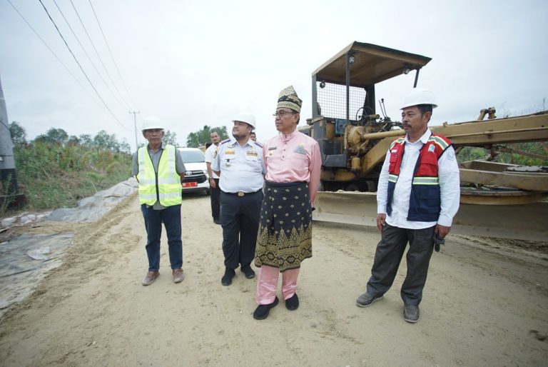 Bupati Inhil HM Wardan Tinjau Pekerjaan Penanganan Long Segmen Ruas Jalan Tembilahan – Terusan Mas