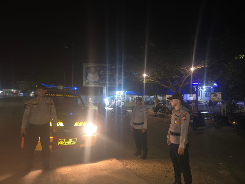 Pastikan Keamanan Malam Libur dan Pilkada, Polres Inhu dan Jajaran Patroli Blue Light