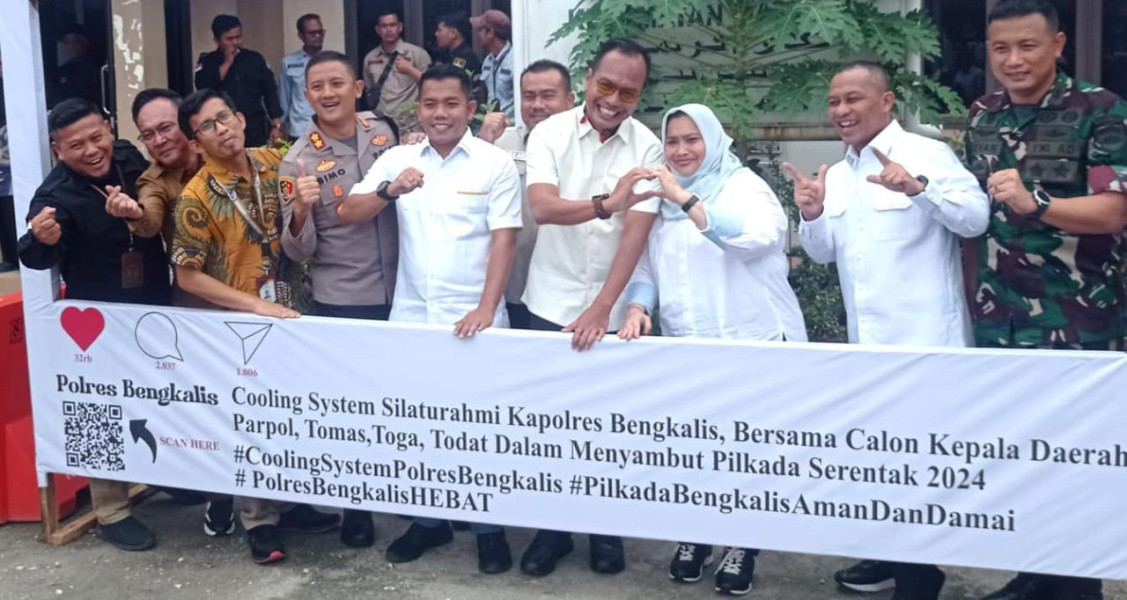 Sambut Pilkada Serentak 2 Bacalon Bupati Bengkalis Hadiri Kegiatan Silaturahmi Coling System Bersma Kapolres