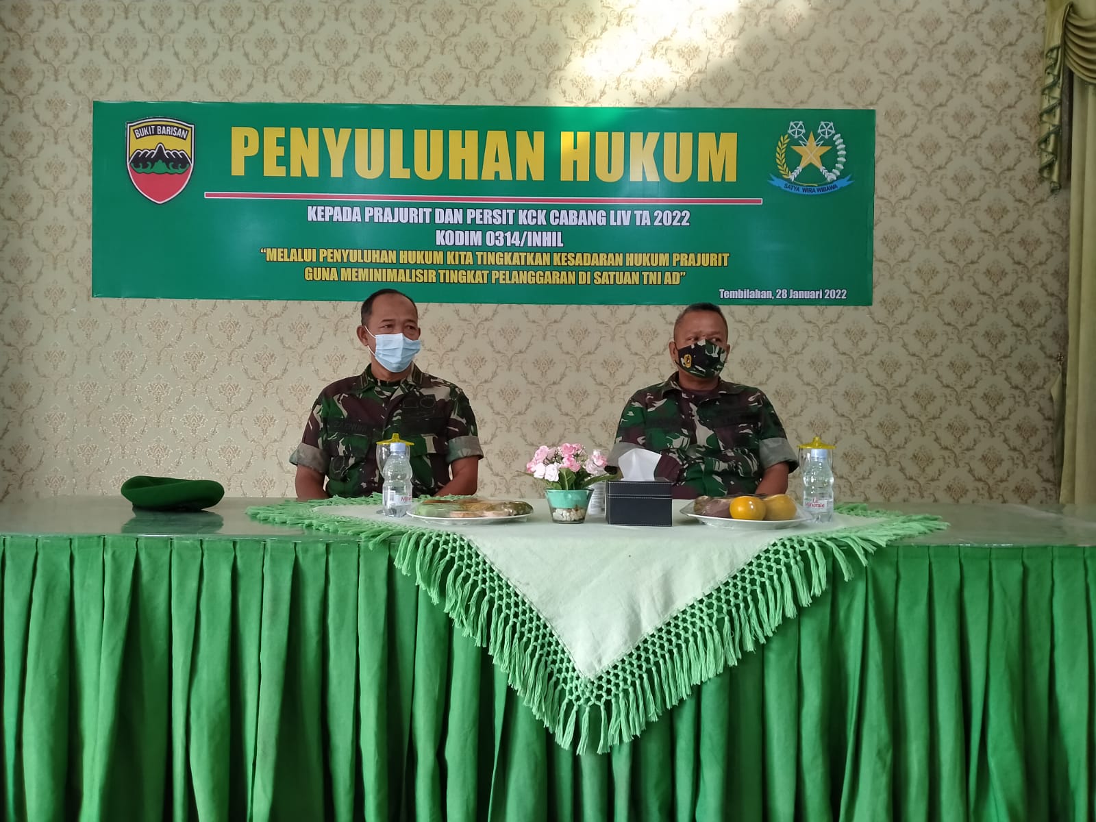 Tim Kumdam 1/BB Berikan Penyuluhan Hukum Kepada Jajaran Kodim 0314/Inhil
