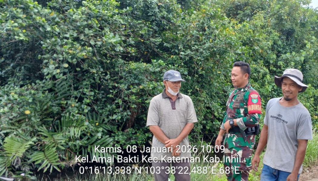 Babinsa Koramil 06/Kateman Gelar Patroli Tapal Batas, Untuk Antisipasi Karhutla
