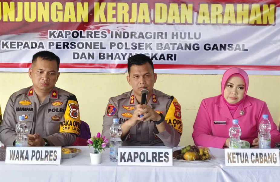 Kunker ke Polsek Batang Gansal, Kapolres Inhu: Jangan Rusak Rumah Tempat Bekerja