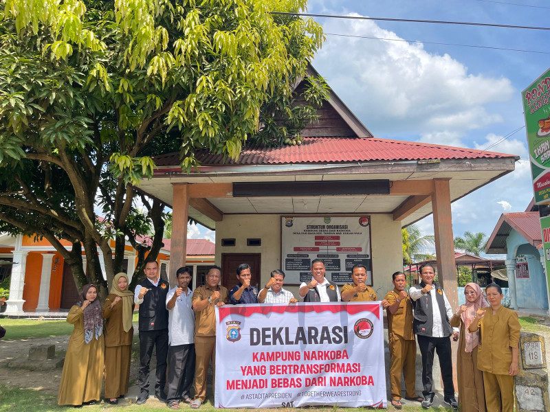 Polres Rohul Deklarasi Anti Narkoba dan Cooling System di Kampung Bebas Narkoba