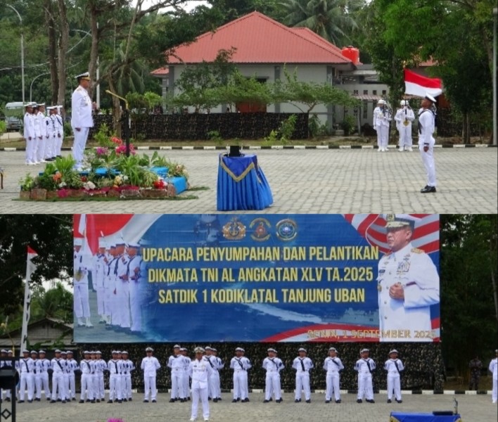 Dilantik Dankodiklatal, 100 Siswa Satdik 1 Tanjung Uban Resmi Jadi Prajurit TNI AL.