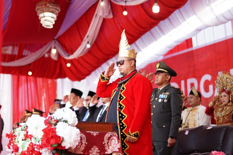 Pengibaran Bendera Hari Kemerdekaan Republik Indonesia ke-79 di Kecamatan Mandau