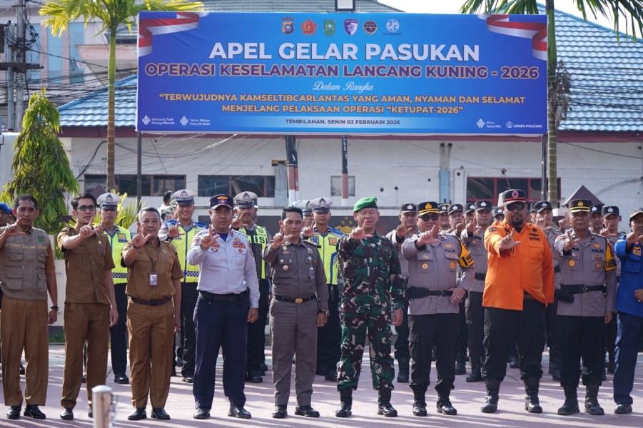 Dukung Kamseltibcarlantas, Kasdim 0314/Inhil Hadiri Apel Operasi Keselamatan 2026
