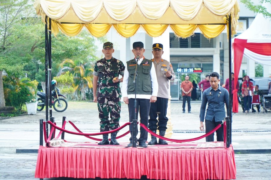 Dandim 0314/Inhil Ikuti Apel Siaga Darurat Penanggulangan Karhutla Kabupaten Inhil Tahun 2026