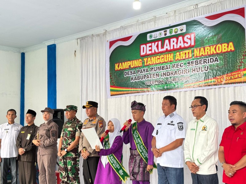 Polres Inhu Resmikan dan Kukuhkan Kampung Tangguh Anti Narkoba
