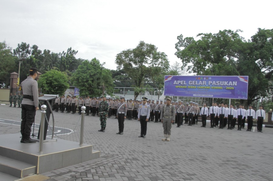 Polres Inhu Laksanakan Apel Gelar Pasukan Ops Zebra LK, Ini Tujuh Pelanggaran yang Jadi Atensi