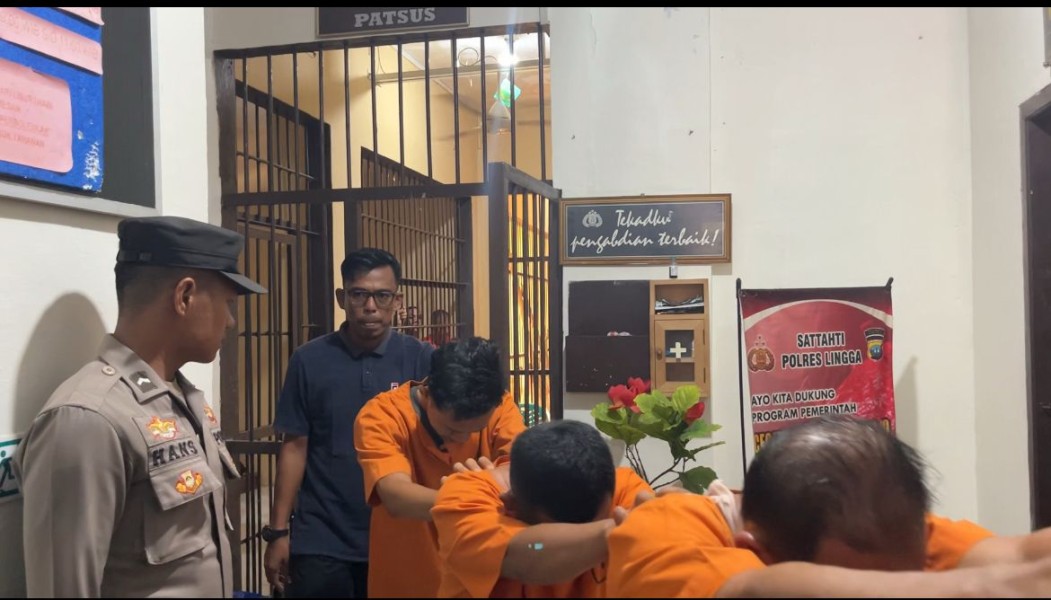 Empat Orang Diamanakan Sat Reskrim Polres Lingga Terkait Pengancaman dan Pengerusakan Lahan di Desa Tinjul.