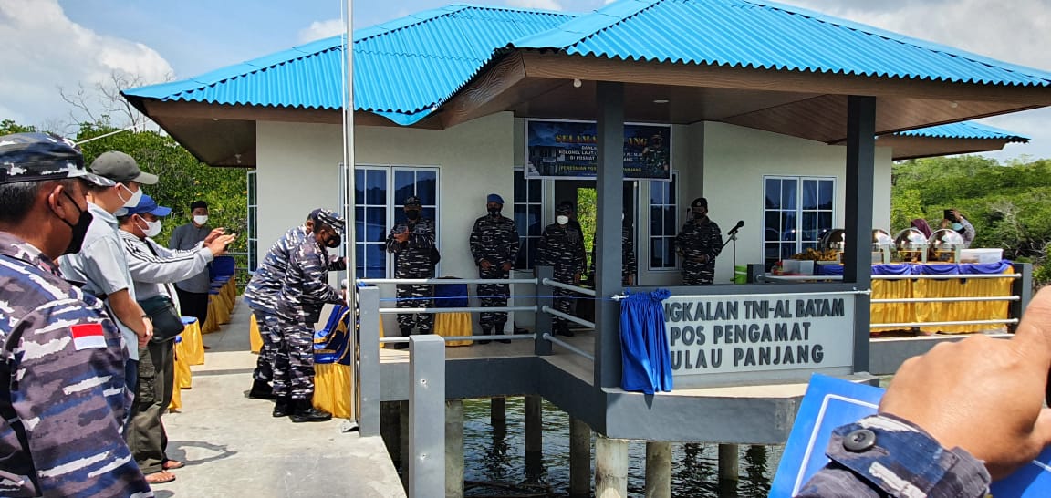 Danlanal Batam Resmikan Pos Pengamat Pulau Panjang