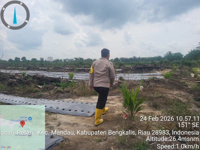 Polsek Mandau laksanakan kegiatan survei /Pengecekan pengelolaan Lahan Dukung Program 100 Hari Asta Cita Presiden Republik Indonesia