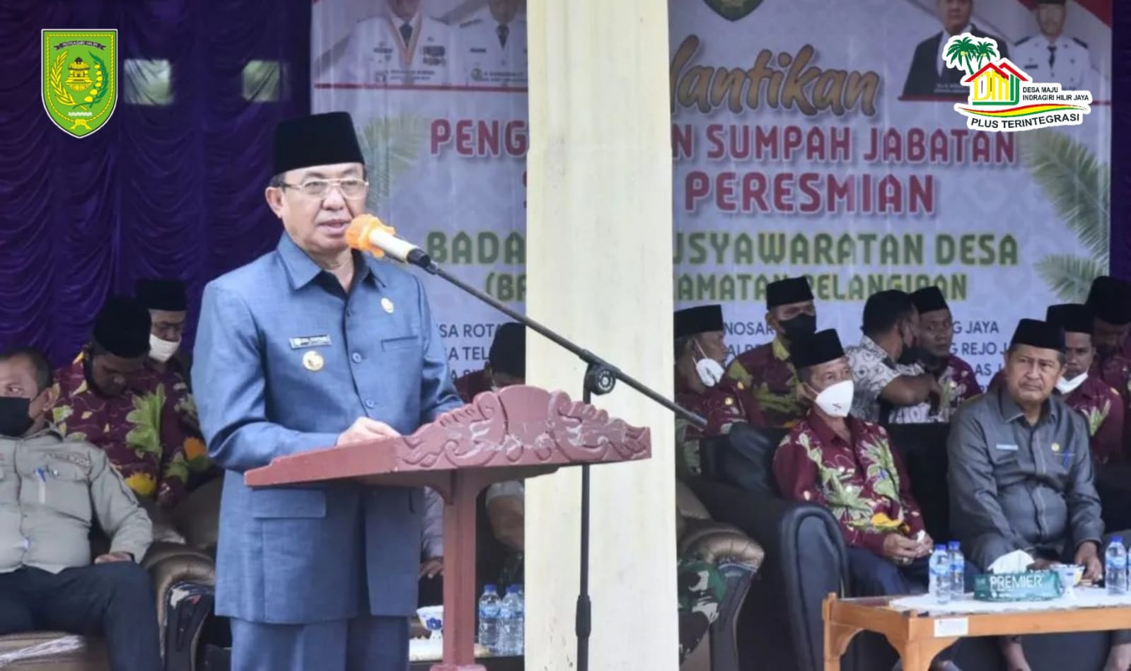 Kunker ke Kec Pelangiran Bupati Inhil HM Wardan Tegaskan Pemdes dan BPD Wajib Mengsukseskan Program DMIJ-PT Daerah