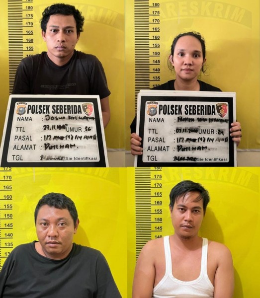 Pasutri Asal Sumut Tersandung Kasus Narkoba, Polsek Seberida Turut Amankan Pemasok