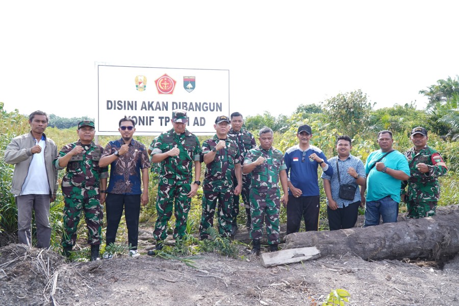 Kasdim 0314/Inhil Dampingi Asren Dam XIX Tinjau Lokasi Pembangunan Batalyon TP