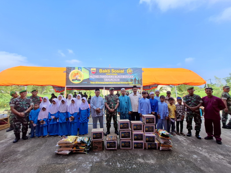 HUT Kodam 1/Bukit Barisan ke -74, Kodim 0314/Inhil Laksanakan Bakti Sosial