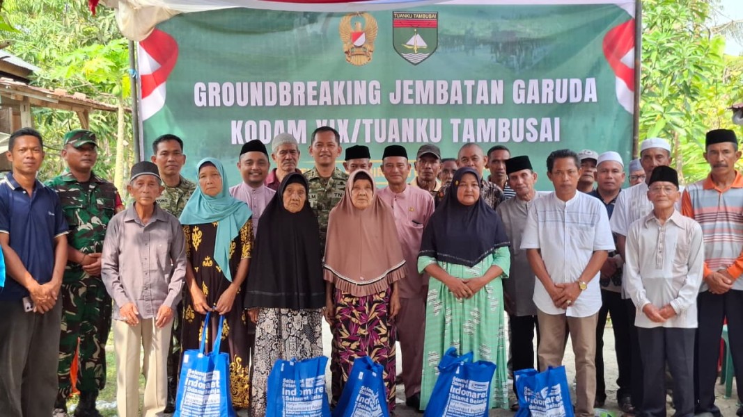 Dandim 0314/Inhil Laksanakan Peletakan Batu Pertama Pembangunan Jembatan Garuda di Kota Baru