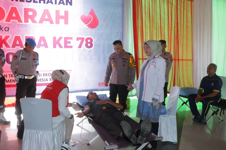 Donor Darah Hari Bhayangkara, Polres Inhu Kumpulkan 45 Kantong