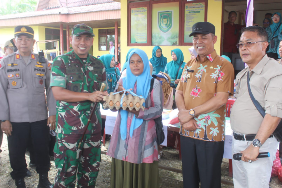 Dandim 0314/Inhil Dampingi Pj Bupati Tinjau Pasar Murah di kecamatan Reteh