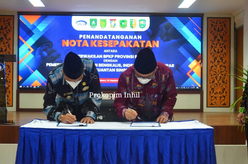 Wabup Inhil Teken Nota Kesepakatan dengan Perwakilan BPK Provinsi Riau