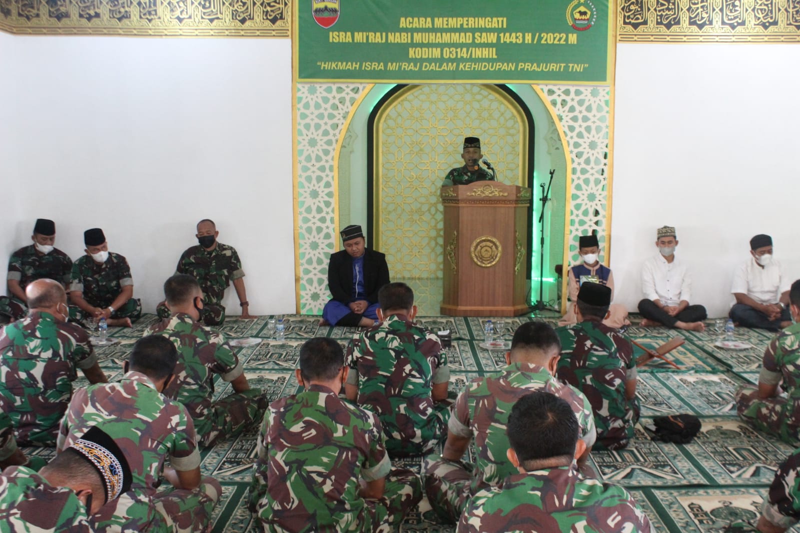 Kodim 0314/Inhil Gelar Peringatan Isra Mi'raj Nabi Muhammad SAW 1443 H