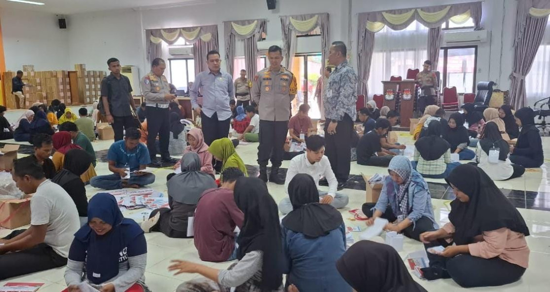 Cek Kelancaran Pelipatan Surat Suara, Kapolres Bersama Sejumlah PJU Datangi KPU