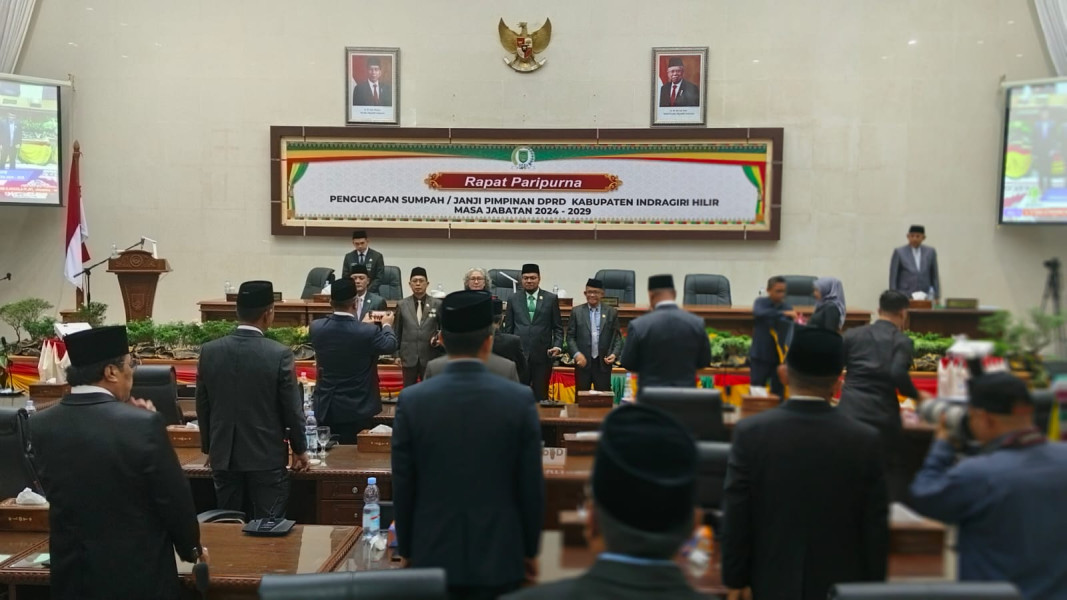 Pimpinan DPRD Inhil Periode 2024 - 2029 Resmi Dilantik