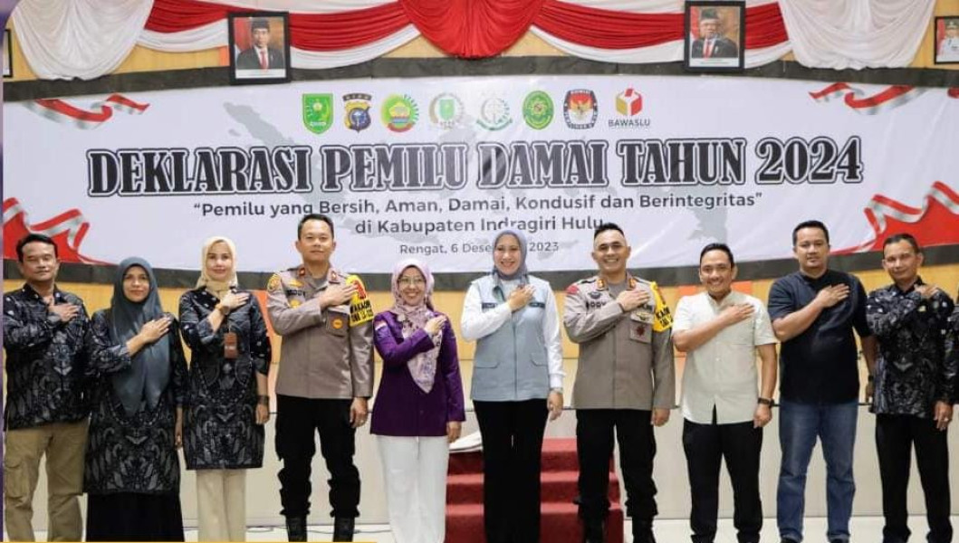 Hadiri Deklarasi Pemilu Damai 2024, Ini Pesan Bupati Inhu