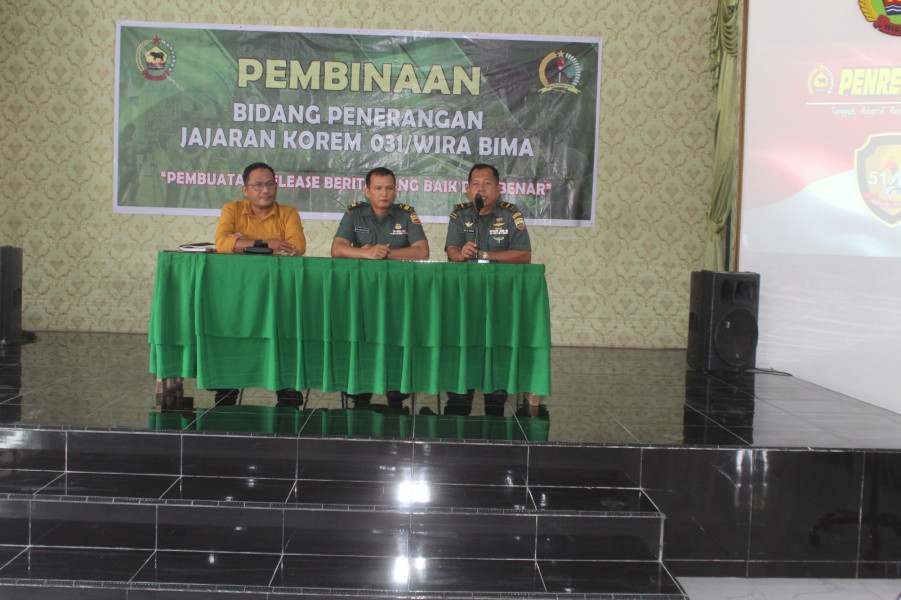 Personil Kodim 0314/Inhil Terima Pembinaan dari Penrem 031/Wira Bima