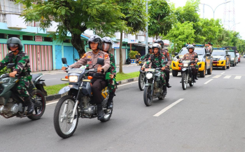 Peringatan Hari Buruh Nasional di Inhu, TNI-Polri Patroli Bersama