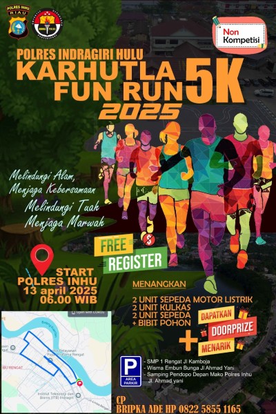 Besok Polres Inhu Gelar Fun Run Anti Karhuta, Ratusan Doorprize dan Hadiah Menarik Disiapkan