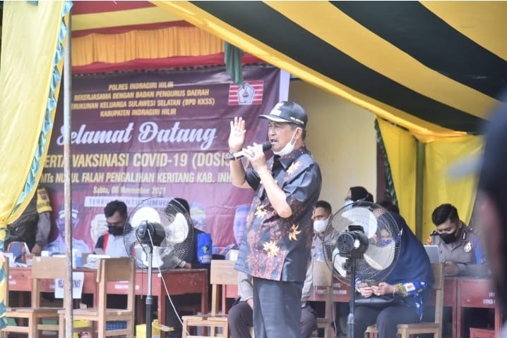 Dibuka Wabup Inhil, Polres Bersama KKSS Kembali Gelar Vaksinasi di Pengalihan, Keritang